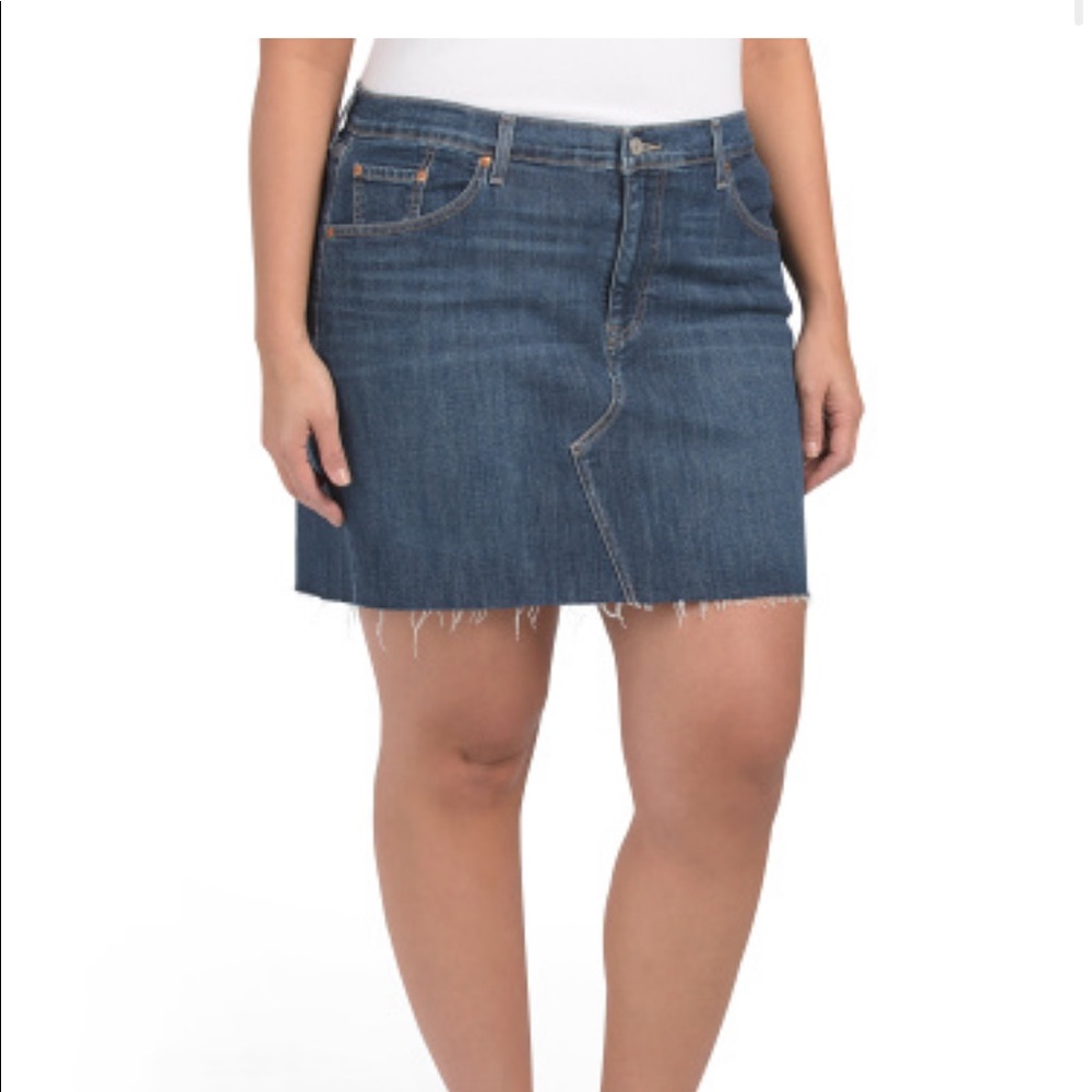 Levi’s contrast stitch mid ave deconstructed skirt - Picture 1 of 4